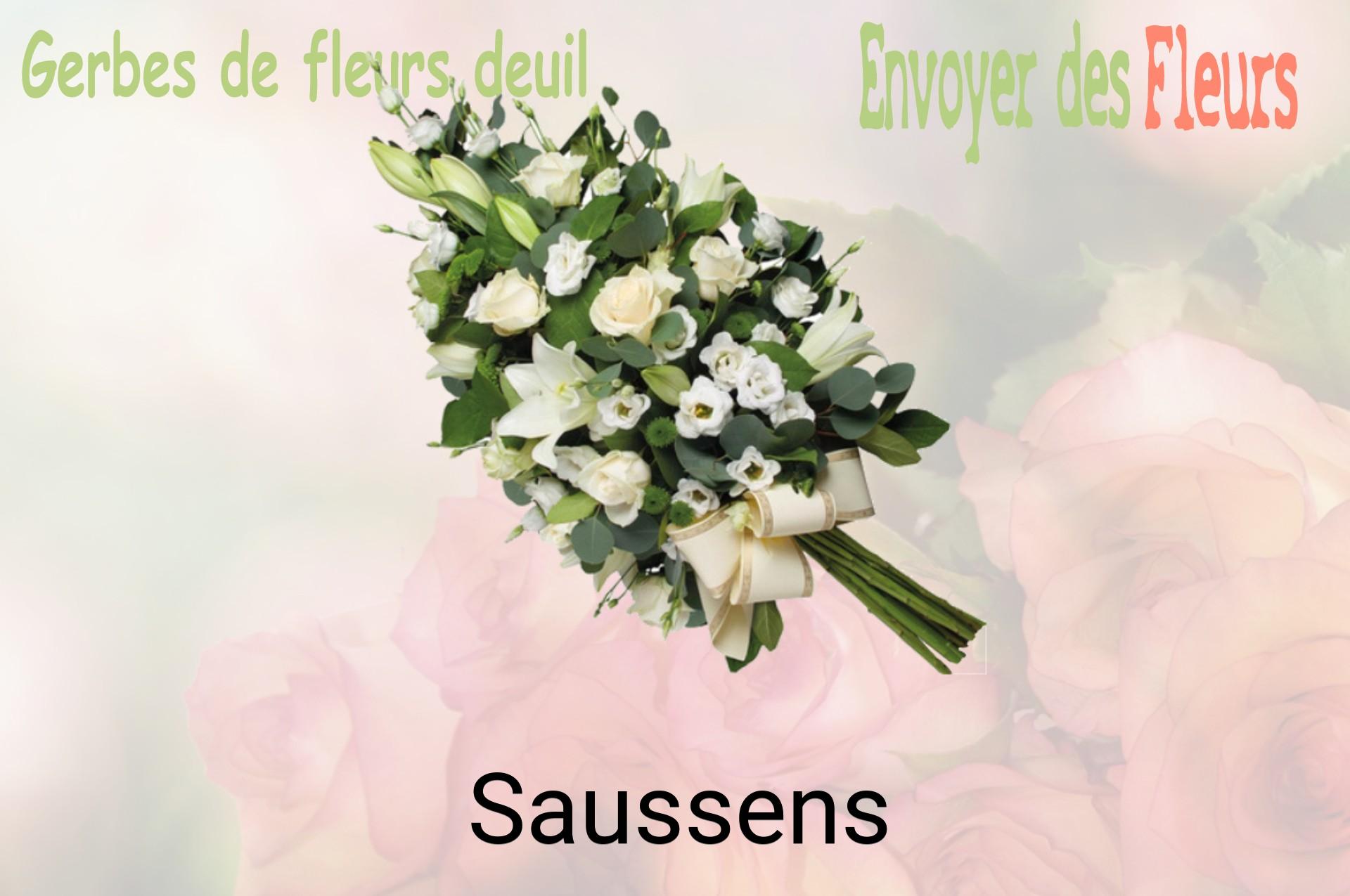 Gerbe de fleurs de deuil livrée à Saussens